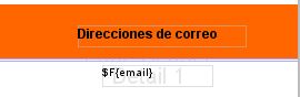 Ilustración de una Captura de pantalla del diseño del subinfome que muestran las direcciones de correo