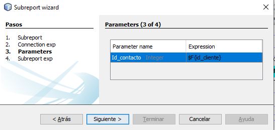 Ilustración de una captura de pantalla del asistente para la configuración del parámetro