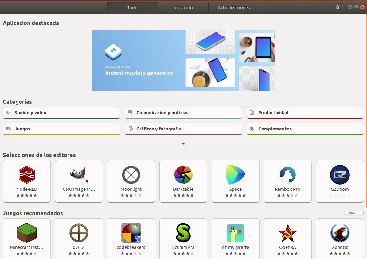 Ilustración del centro de software de Ubuntu