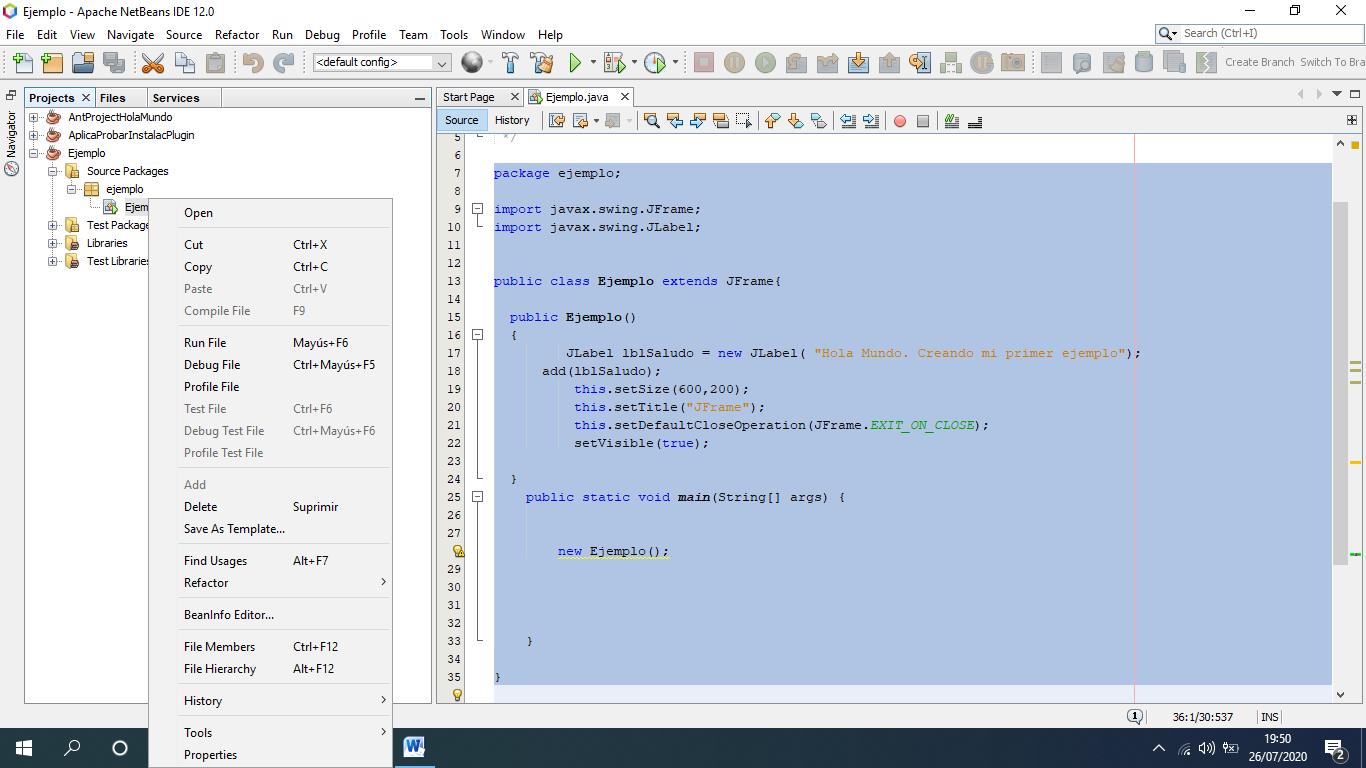 Anexo VIII.- Ejecución de un programa en NetBeans.