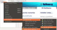 Conjunto de menús contextuales de un proyecto NetBeans para seleccionar la opción de importar un proyecto de Visual Paradigm. En el menú principal aparece resaltada la opción Herramientas, de la que surge otro menú contextual con la opción SDE EE-NB resaltada, del que a su vez surge otro menú con la opción SDE EE-NB Project de la que sale el menú final con la opción Import SDE EE-NB Project.  