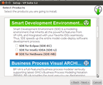 Ventana de la instalación de Visual Paradigm, en concreto la que muestra la casilla de verificación para indicar que se debe instalar el SDE para NetBeans en la que se puede leer:  Smart Development Environment junto con su icono y el siguiente texto:  Smart Development Environment (SDE) is a modeling environment that inherits all the powerful features from VP-UML and integrated with your favourites IDEs seamlessly. Thus, SDE speeds up the entire model-code-deploy software development process. Debajo aparece un cuadro blanco seguido del texto SDE for Eclipse (SDE-EC). Debajo otro cuadro blanco seguido del texto SDE for IntelliJ IDEA (SDE-IJ). Y un último un cuadro de color naranja marcado  seguido del texto SDE for NetBeans (SDE-NB).