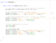 Código para la manipulación de objetos en una aplicación Java.