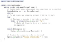Código Java donde se lee desde teclado y se escribe por la salida estándar lo leído por teclado.Se incluye en archivo enlazado bajo la imagen.  