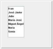 Lista de nombres de persona en un control Jlist.
