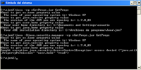 Captura de pantalla que muestra el resultado de la ejecución de java –Djava.security.manager –cp sGetProps.jar GetProps.