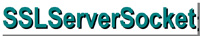 Rótulo SSLServerSocket. Dibujo de un rótulo en verde sobre fondo blanco con la palabra SSLServerSocket.