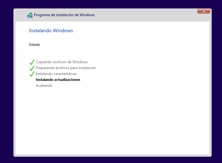 Sigue la instalación de Windows. Ilustración de Sigue la instalación de Windows.
