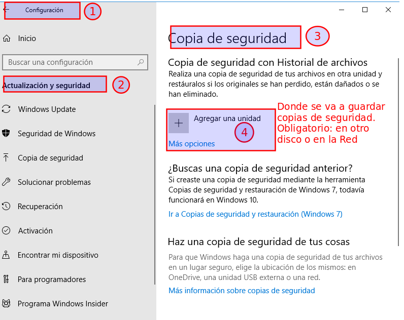 Agregar unidad donde guardar copia Ilustración de Agregar unidad donde guardar copia.