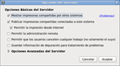 Opciones de configuración del servidor de impresión.