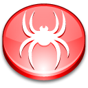 Araña sobre círculo rojo