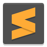 Ilustración que muestra el logo de SublimeText, una s con aristas en un fondo oscuro