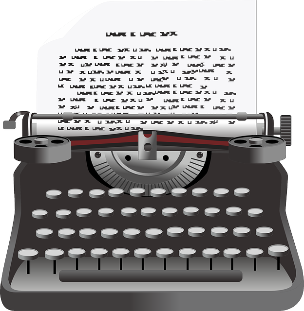 Máquina de escribir con texto.
