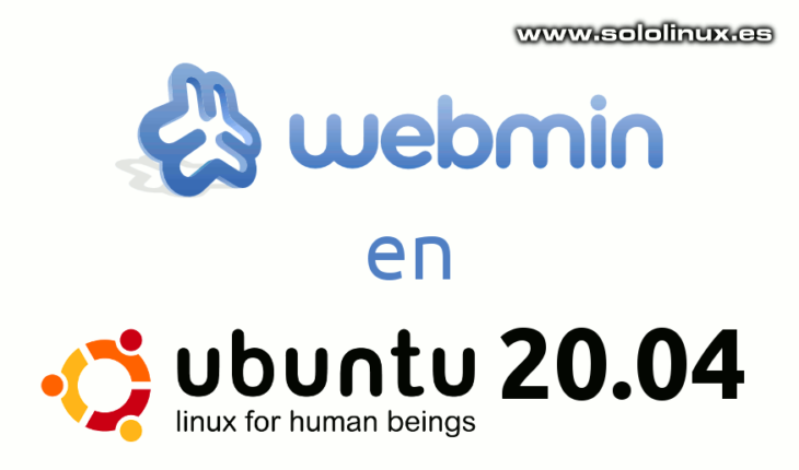 Ilustración en la que se ven los logos de Ubuntu y de Webmin.