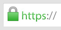 Ilustración en la que se ve el texto HTTPS en verde y con un candado también verde, en la barra de direciones de un navegador Web