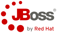 Ilustración con el logotipo de JBoss. Las letras Jy B en rojo y el resto en gris oscuro.