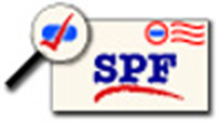 Ilustración que muestra una carta con la dirección SPF y una lupa en la zona superior izquierda con un símbolo de verificación afirmativa.