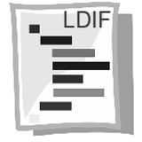 Imagen de un icono de fichero donde aparece escrito arriba a la derecha la palabra: LDIF.
