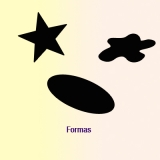 Ilustración en la que se pueden ver tres figuras de color negro acompañadas del texto "Forma". La figura de la parte superior izquierda es una estrella de cinco puntas. La figura de la parte superior derecha se asemeja a una estrella de cinco puntas redondeadas o bien una mancha de tinta caída sobre una mesa. La figura de la parte inferior es una elipse inclinada. 