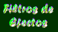 Ilustración que muestra el texto Filtros de efectos al que se le han aplicado muchos de los filtros disponibles en el programa.