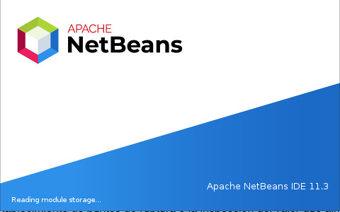 Ilustración que mustra el programa NetBeans en su versión 11.3 abriéndose