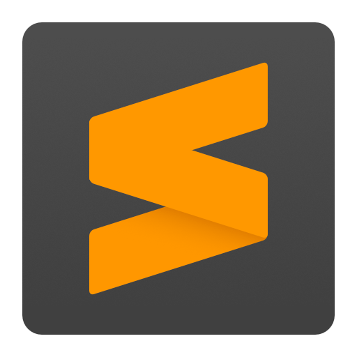 Ilustración que muestra el logo de SublimeText, una s con aristas en un fondo oscuro