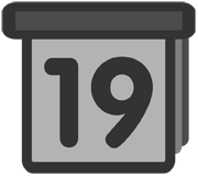 Hoja de calendario mostrando el número 19. Imagen de una hoja de calendario con el número 19