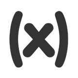 Letra x entre paréntesis. Imagen de la letra x entre paréntesis