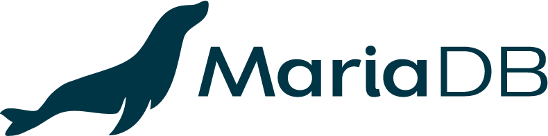 Imagen del logo de MariaDB, una foca y a la derecha de esta las letras MariaDB.