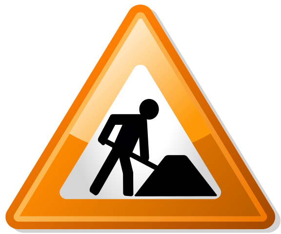 Mantenimiento. Imagen que muestra una señal de cuidado por obras.