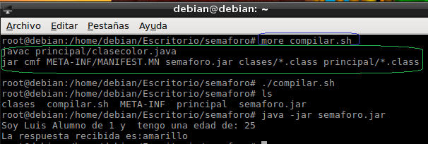 Crear, compilar y ejecutar un programa 10. Captura de pantalla donde se muestra como crear scripts en Linux.