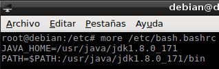 Captura de pantalla de un trozo de código de instalación de JDK sobre la terminal de Ubuntu 10.10 Nombre: Ubuntu10.10.