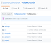 aptura de pantalla que como cargar la información en el repositorio HolaMundoGit de la práctica GitHub.