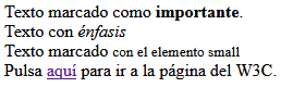 Semántica de Texto HTML Ilustración de cómo se visualiza en un navegador web el ejemplo HTML.