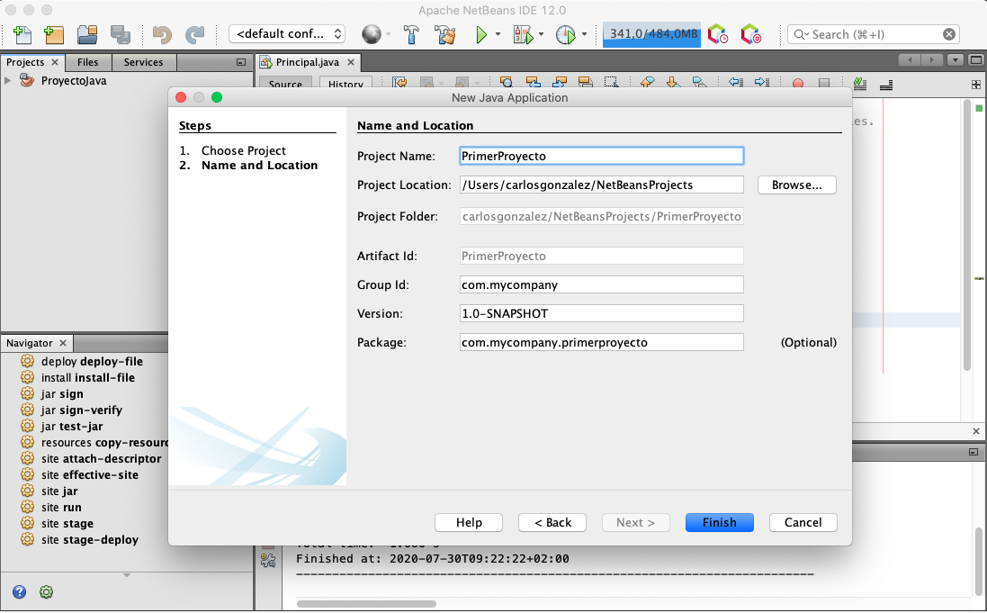 Captura de pantalla de Netbeans. Captura de pantalla de Netbeans.