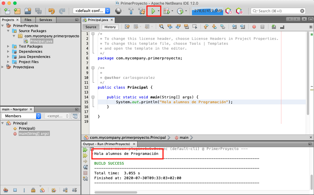 Captura de pantalla de Netbeans. Captura de pantalla de Netbeans.