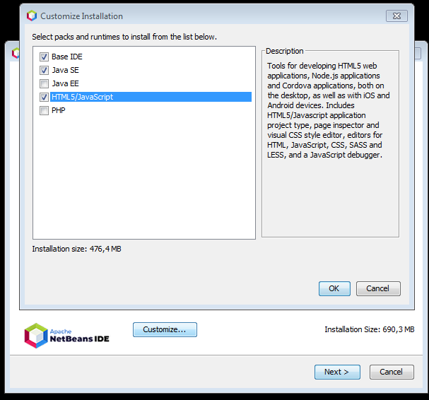 Ilustración que muestra un paso en el proceso de instalación de Netbeans 12.