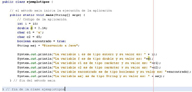 Imagen del código para la creación de distintos tipos primitivos en una aplicación Java.