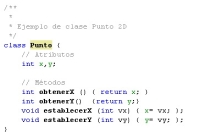 Código fuente de la clase Punto.