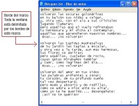 Ventana del bloc de notas de Windows, en la que se señala el marco.