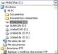 Captura del explorador en un sistema de archivos Windows
