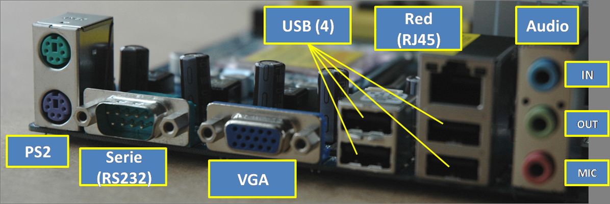 Detalle conectores traseros