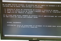 Error en pantalla.