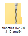 Icono paquete zip clonezilla