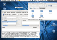 Entorno gráfico o interfaz de usuario en un ordenador con sistema operativo GNU/Linux en el que se puede ver que se estan ejecutando dos programas: uno gftp para conectarse vía ftp, o ssh a otros ordenadores y el explorador de carpetas Nautilus.