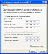 En esta captura vemos como podemos fijar a mano la dirección IP de una máquina y también podemos dejar que la tome de forma automática.
