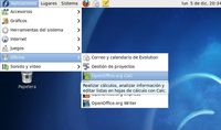 En esta captura de pantalla vemos desde donde podemos arrancar la hoja de cálculo en el sistema operativo Linux.