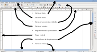 En esta captura de pantalla puedes ver  las distintas barras de que se compone el entorno de trabajo de  Open Office Writer.