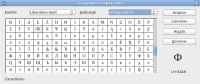 En esta captura de pantalla puedes ver los s&iacute;mbolos que puedes insertar del alfabeto Griego.