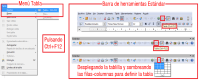 Captura de pantalla del modo de cálculos en Writer después de activar la tecla F2.